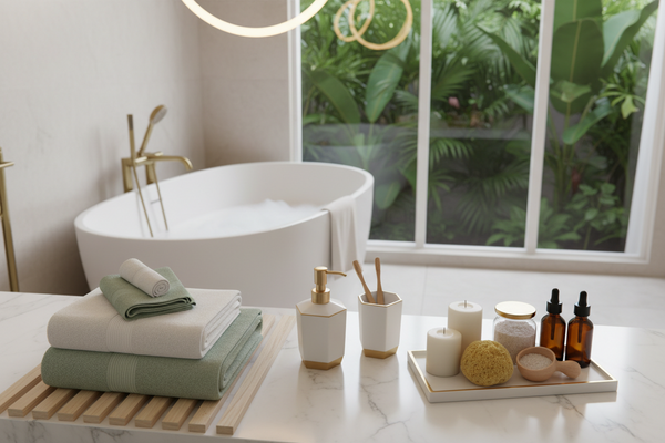 Complete Bathroom Comfort Systems Using Bathroom Accessories, Towels, and Bath & Body Accessories