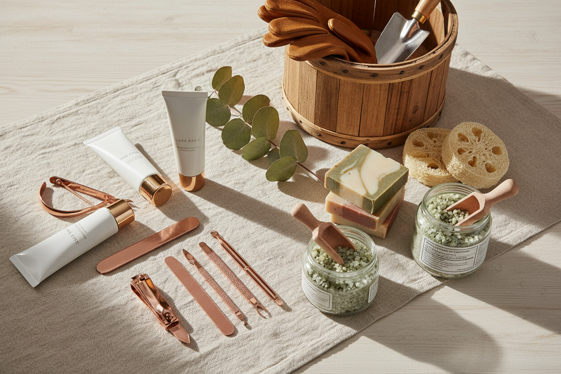 Hand Protection and Outdoor Living Essentials Using Hand & Nail Care, Outdoor Storage & Housing, and Bath & Body Accessories