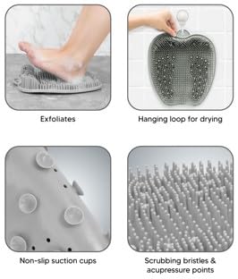 ZENVY Foot Silicone Foot Scrubber Massage Mat Set - Image 2