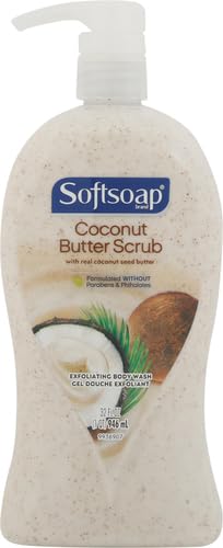 Softsoap Body Wash Pump, Coconut Butter Scrub, Exfoliating Body Wash, 32 Ounce - Image 2