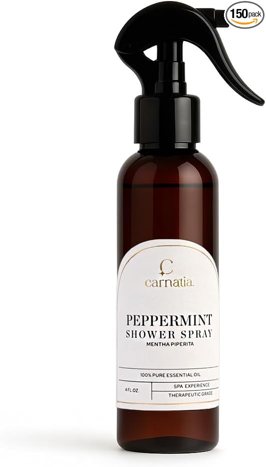 Carnatia Peppermint Shower Spray – Aromatherapy Essential Oil Mist by Carnatia