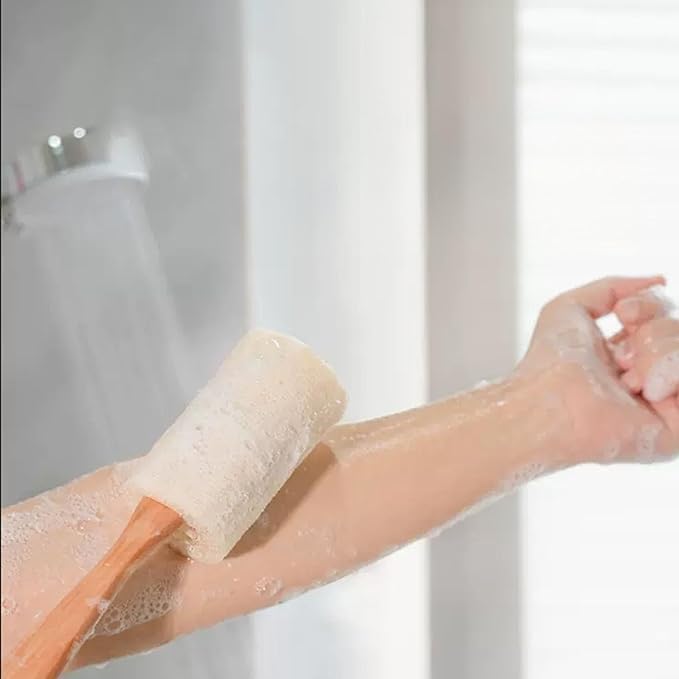 Back Loofah Scrub Loofah Sponge Long Handle Loofah Shower Bath Brush On a Stick - Image 3