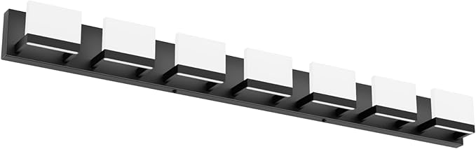 Tipace LED Modern Bathroom Vanity Light Fixtures, 7 Lights Black Vanity Lighting by Tipace