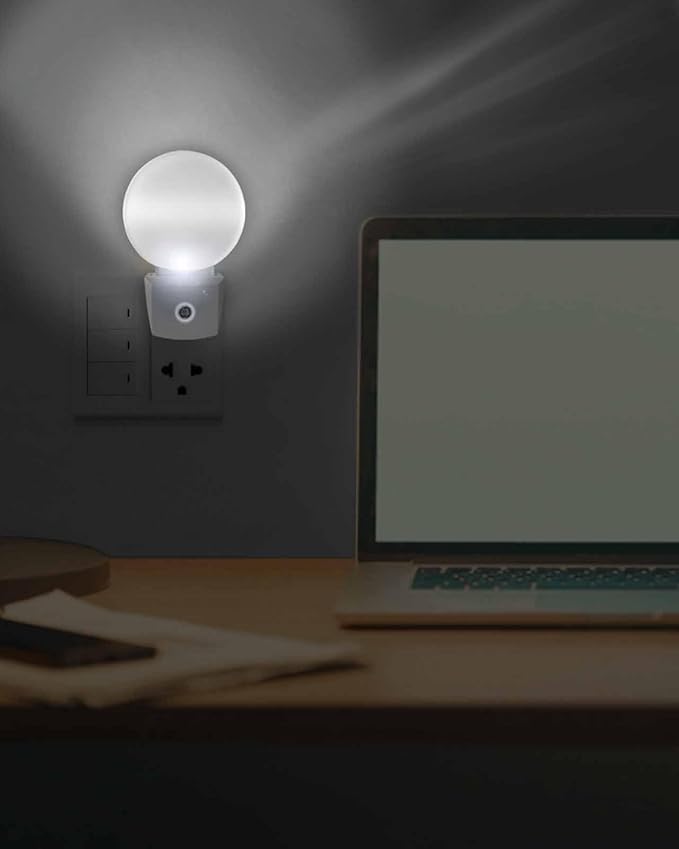 Night Lights Auto Sensor Grey Ombre Night Light Solid Color Round Lamp Plug-in - Image 7