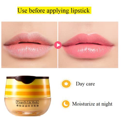 2PCS Bee Balm Honey Pot, Propolis Moisturizing Lip Mask, Hydrating & Prevention - Image 2