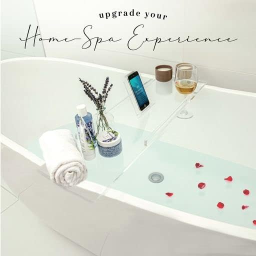 36" Supreme - Clear Acrylic Bathtub Tray Caddy Tub Shelf, Spa Board Luxury - Image 5