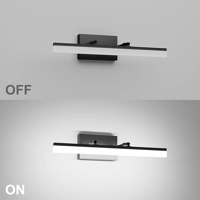 Aipsun 19.7 inch Modern Black Vanity Light Adjustable LED Bathroom Light - Image 7