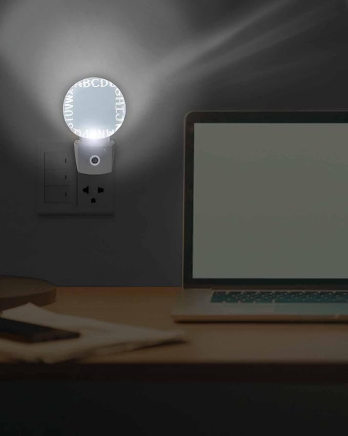 Night Lights Auto Sensor Alphabet Night Light Teal Blue Modern Minimalist - Image 7