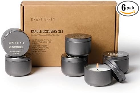 Craft & Kin Scented Votive Candle Gift Set of 6 | Small Luxury Scented Candles by CraftKin