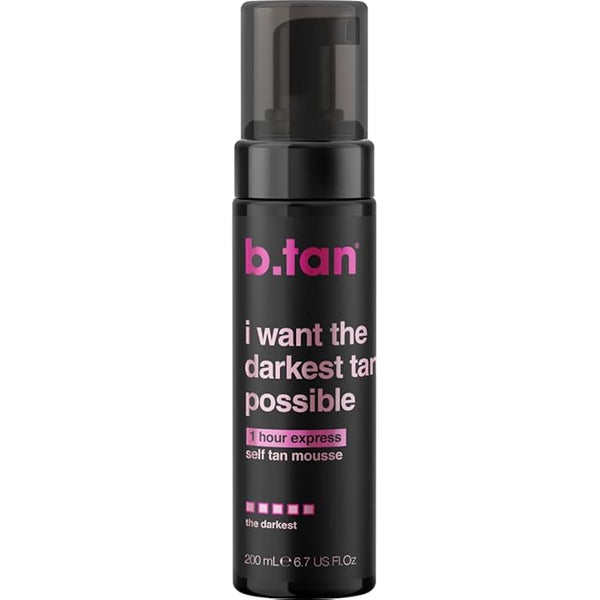 b.tan Ultra Dark Self Tanner Mousse | I Want The Darkest Tan Possible by btan