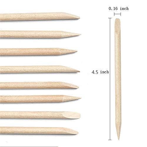Nail Art Orange Wood Sticks, AMOSTBY 50PCS Multi Functional Cuticle Pusher - Image 2