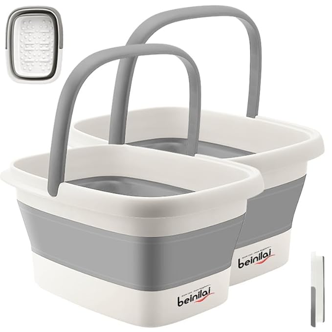 Collapsible Foot Bath Basin for Soaking Feet, Foot Soak Tub, Plastic Foot Bucket - Image 2