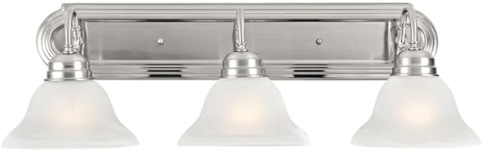 Design House Millbridge 3-Light Vanity Light, Satin Nickel Finish, Frosted by DesignHouse