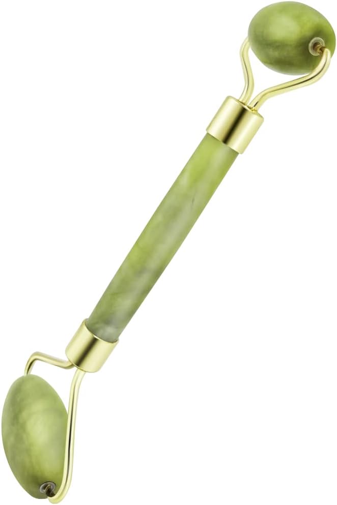 Chikoni 3 in 1 Ficial Face Ice Jade Roller and Gua Sha Tool, Natural Real Jade - Image 5