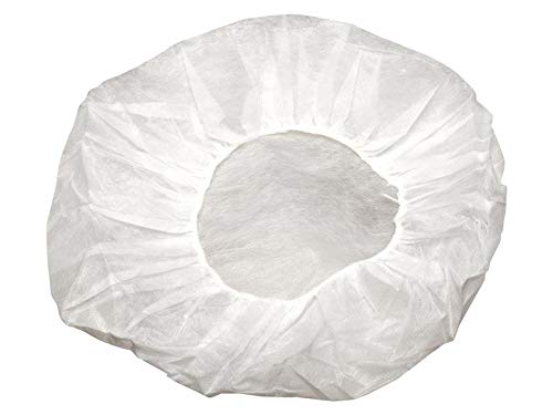 Disposable Caps Hair Nets, Salon Spa Food Service 100 Pack 21" White by LIFESOFT