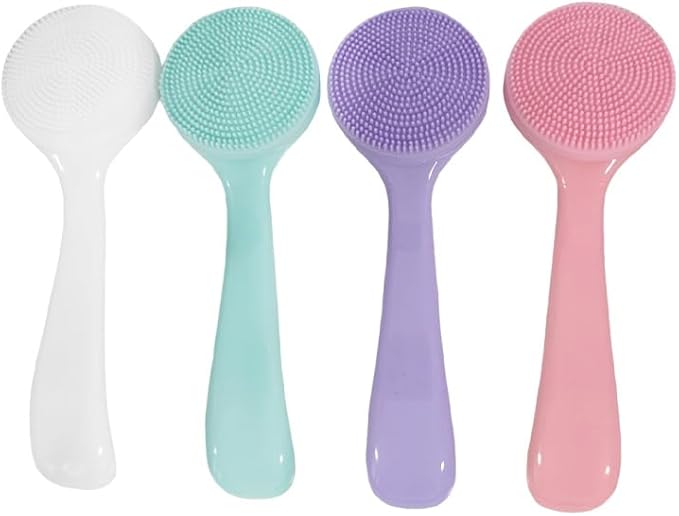 4 Pcs Silicone Facial Cleansing Brush, Manual Face Scrubber by Ainiveiya