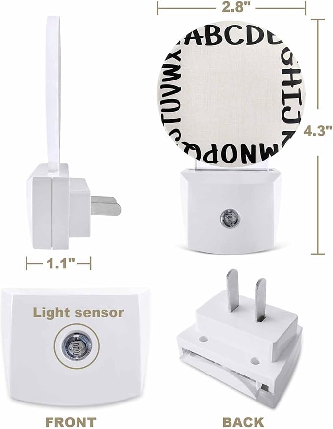 Night Lights Auto Sensor Alphabet Night Light Beige Modern Minimalist Letter - Image 2