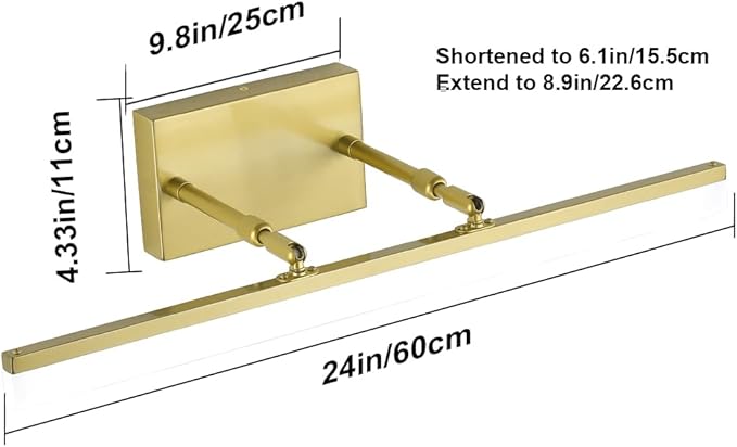 Aipsun Bathroom Vanity Light Brushed Gold Modern LED Vanity Lighting Over - Image 5