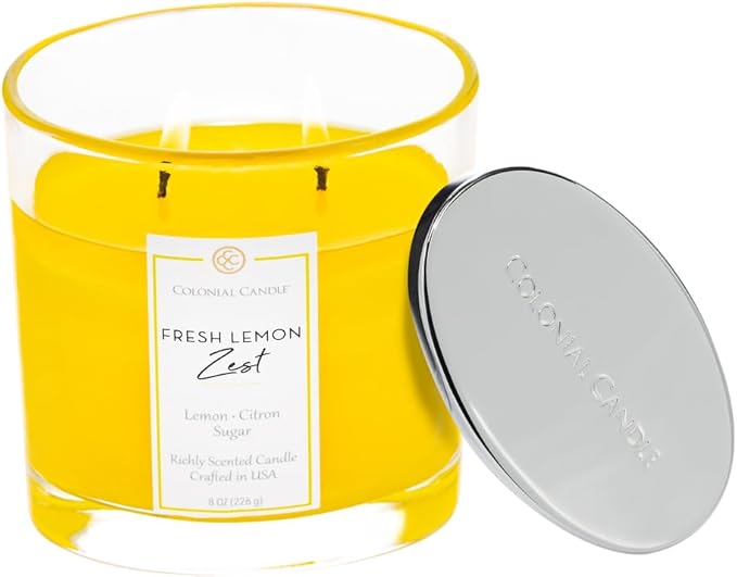 Colonial Candle Fresh Lemon Zest Scented Candle Jar, Highly Fragranced Candles - Image 3