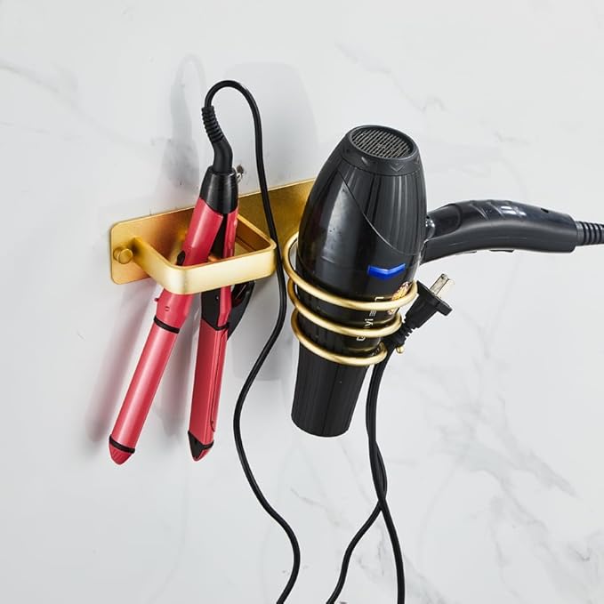 YUET Hair Dryer Holder Hairdryer Station Wall Mounted Shelf Bracket - Image 2