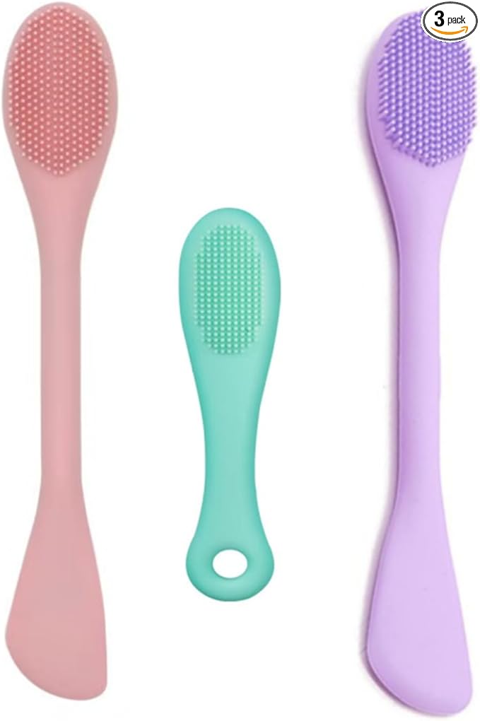 Premium Silicone Facial Cleansing Brush Combo 3pcs, Mask Applicator and by Unknown