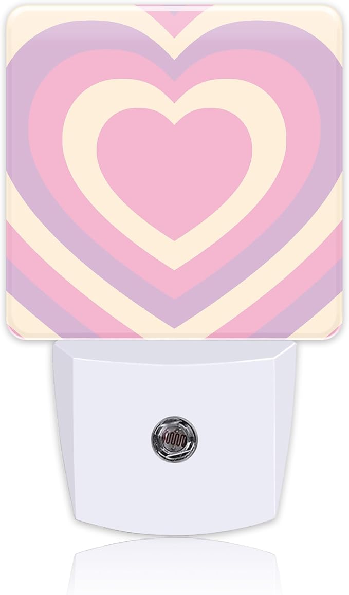 Pink Love Swirl Night Light for Kids, LED Night Light Plug into Wall by Uiaoiais