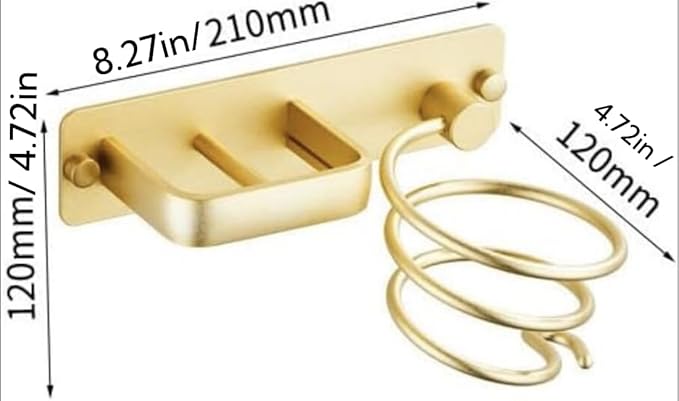 YUET Hair Dryer Holder Hairdryer Station Wall Mounted Shelf Bracket - Image 5
