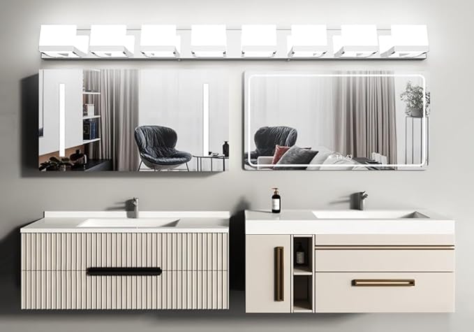 Tipace 8 Lights Modern LED Chrome Vanity Light - Image 2