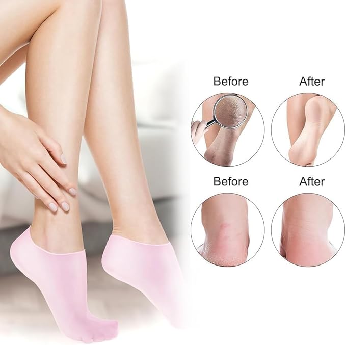 4 Pairs Silicone Moisturizing Glove Socks Set - Image 6