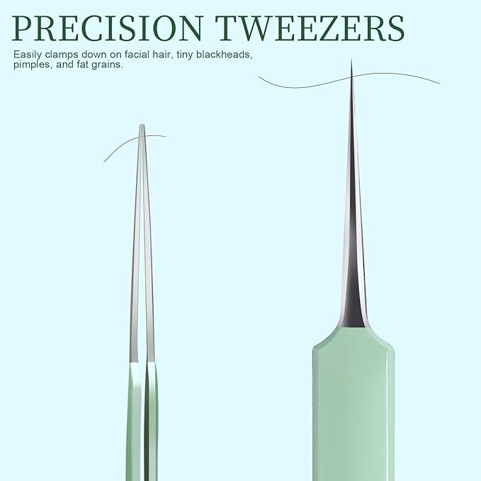 Teenitor 7 Pcs Surgical Grade Blackhead Remover Tools and Pimple Popper Tool Kit - Image 4