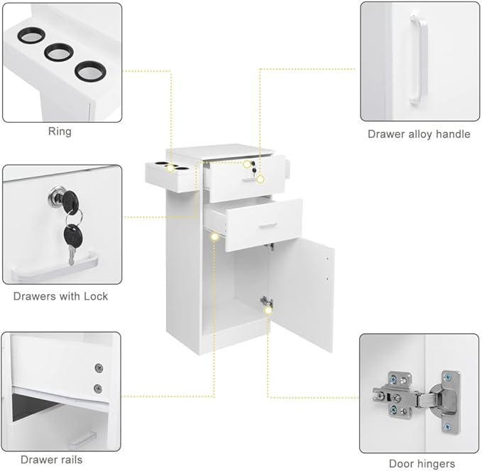 Modern Styling Station for Hair Stylist, Wooden Hair Salon Station Storage - Image 5