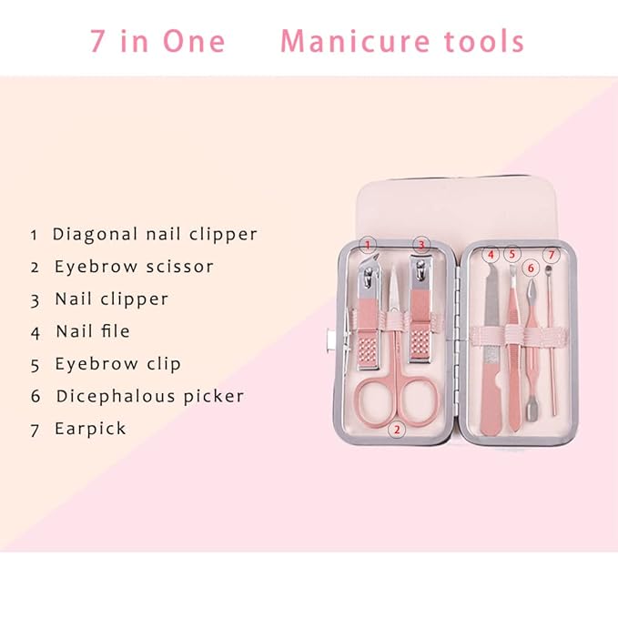 Pink Manicure Set Beauty Tool Portable - Image 2