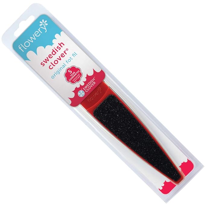 Flowery Original Swedish Clover Red Foot File – Stainless Steel Pedicure Foot by Flowery