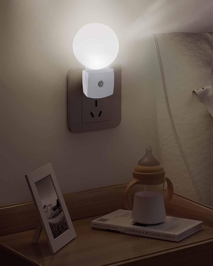 Night Lights Auto Sensor Pink Ombre Night Light Solid Color Round Lamp Plug-in - Image 5