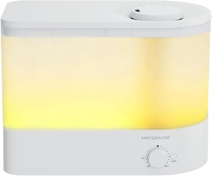 Megawise Cool Mist Ultrasonic Humidifier, Adjustable Mist Control, Quiet by MEGAWISE