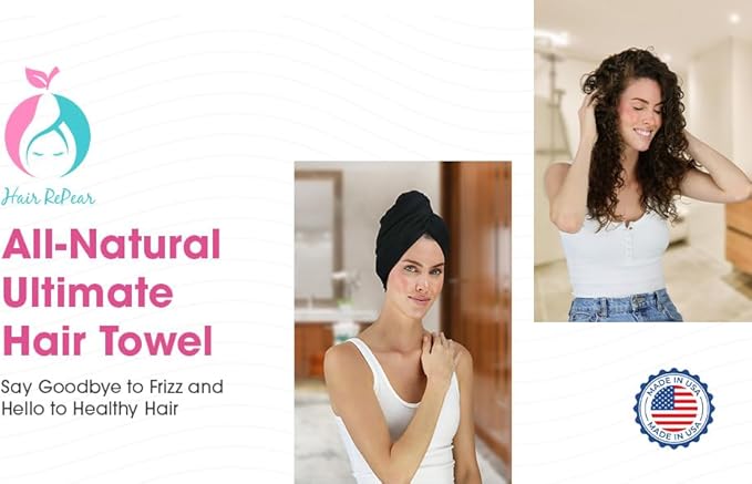 Hair RePear The Ultimate Hair Towel – Generous 29" x 45" Cotton Hair Towel - Image 8