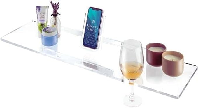 36" Supreme - Clear Acrylic Bathtub Tray Caddy Tub Shelf, Spa Board Luxury by REBECCA+LUXURIOUS+BATH