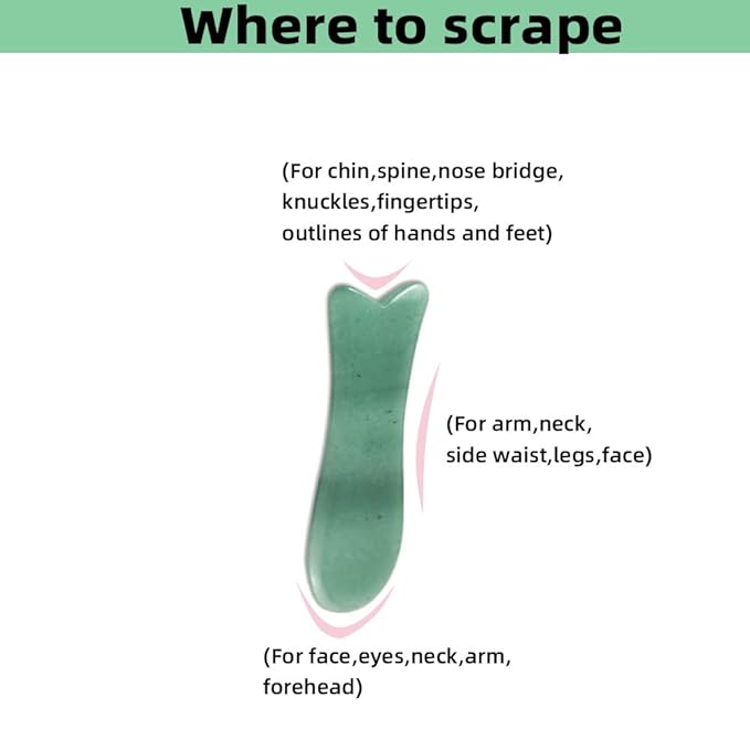 Facial Gua Sha Tool for Chin Massage Tool Natural Jade Stone Gua Sha Board for - Image 3