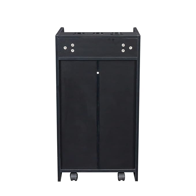 SSLine Modern Salon Station Black Floor Stand Styling Sation Wood Salon Cabinet - Image 4
