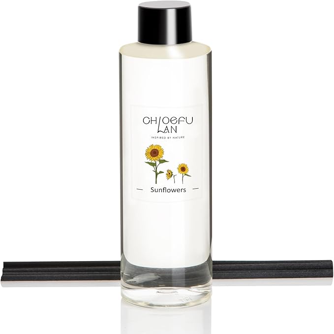 Chloefu LAN Sunflowers Scented Oil Diffuser Refill 200ml/6.76 fl oz Air by ChloefuLANScentedCandles