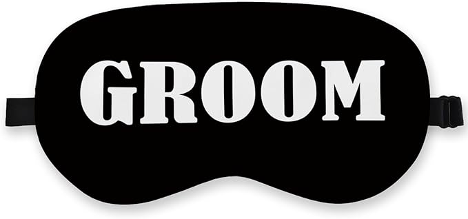 Groom Silk Eye Mask for Sleeping, Groom Black Eye Mask, Bachelorette Gifts by QLMX