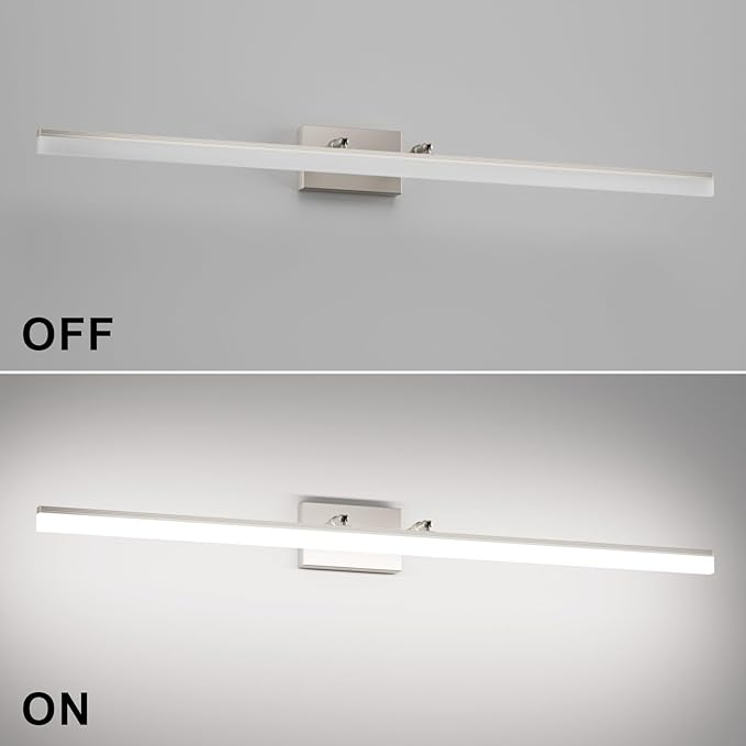 Aipsun 48inch Brushed Nickel Bathroom Llight Fixtures LED Vanity Light - Image 8