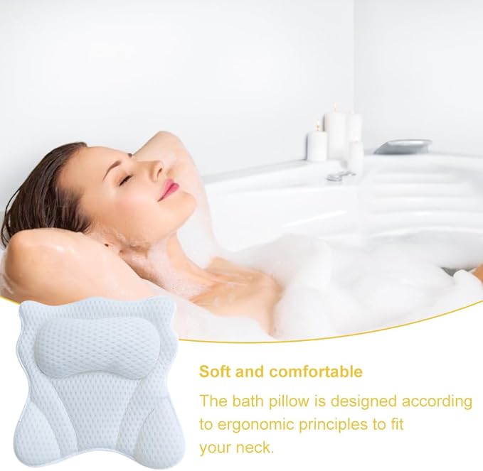 Bath Pillow, Ergonomic Bathtub Pillows - Image 3