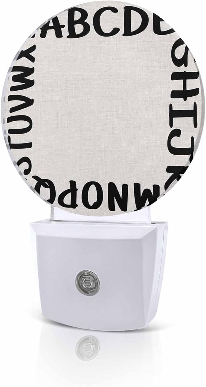 Night Lights Auto Sensor Alphabet Night Light Beige Modern Minimalist Letter by Home+L6