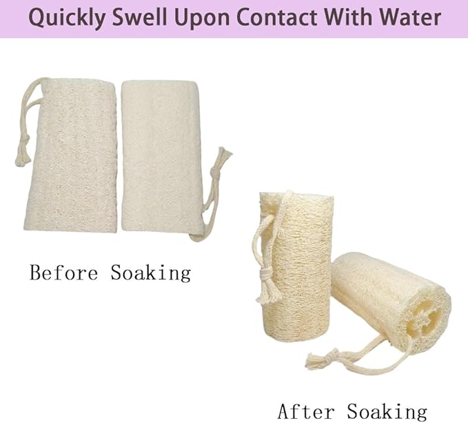 Natural Loofah Exfoliating Body Scrubber, Bath Shower Loofah Sponge - Image 4