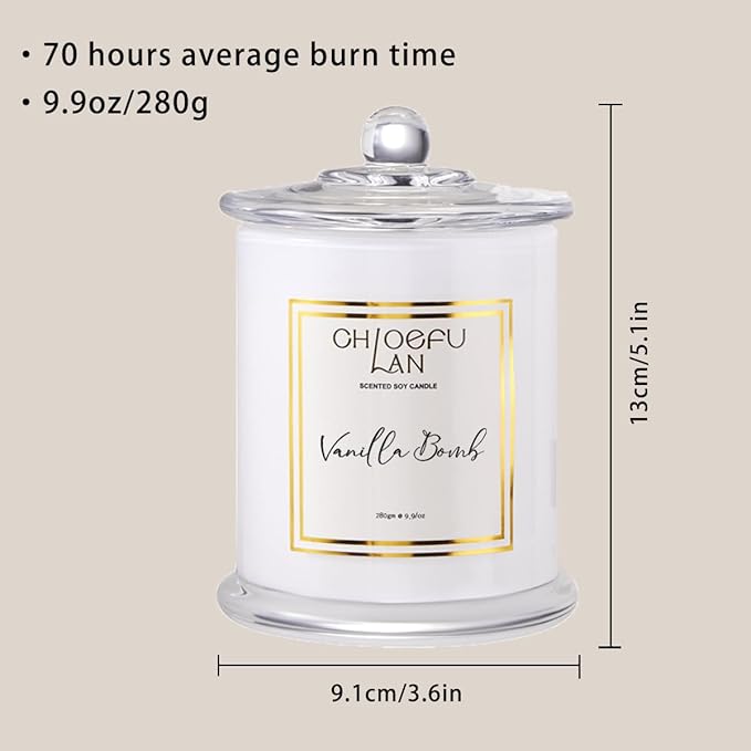 Chloefu LAN Vanilla Bomb Candle, Vanilla Scented Candles Gifts - Image 2