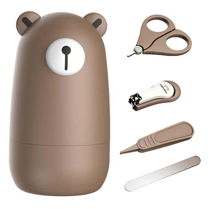 Baby Nail Clippers Set with Cute Case, Infant Fingernail and Toenail File Kit by papabear