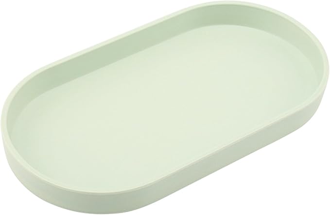 Green Small Tray, Oval Tray for Kitchen Counter, Bathtub Bathroom Vanity Items by VCREATC-VCREATEFORCUSTOMER