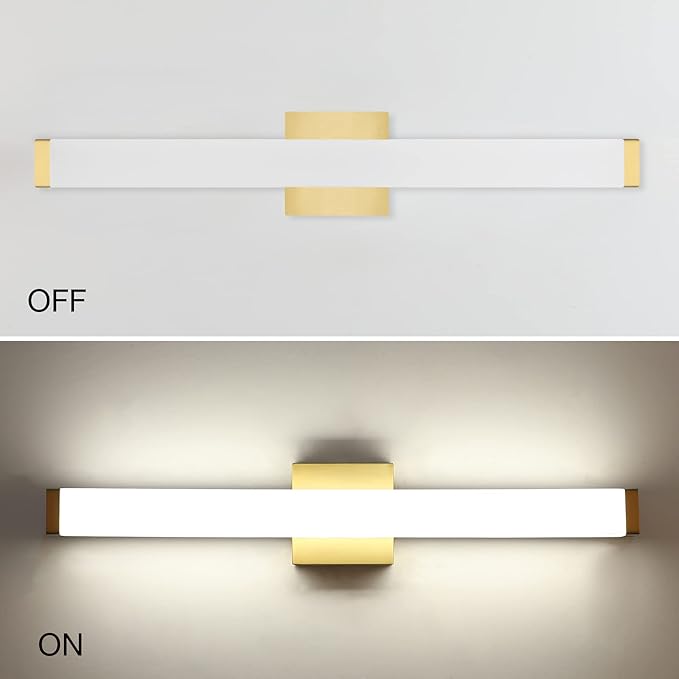 LED Bathroom Vanity Light fixtures 24in Metal Brass, 14W 4000K Natural White - Image 3