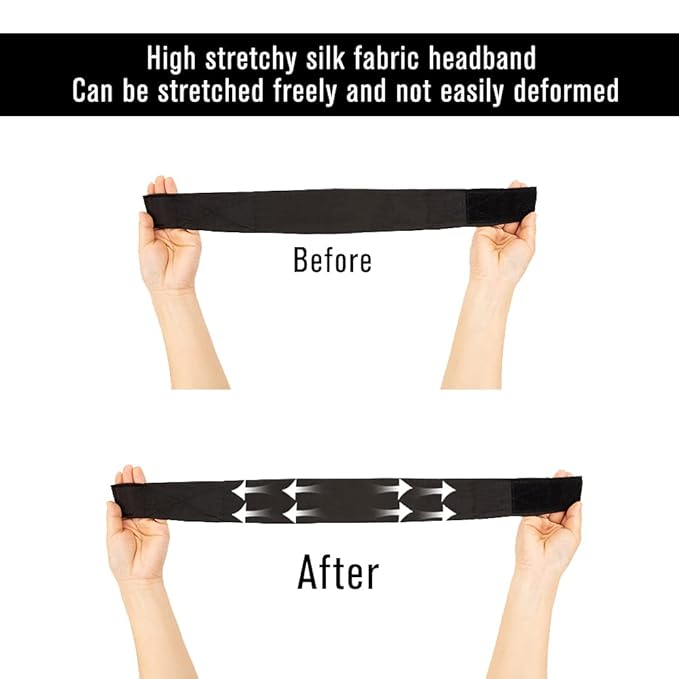 AliLeader 2Pcs Silk Headband for Making Wig Adjustable Soft Spa Headband - Image 4